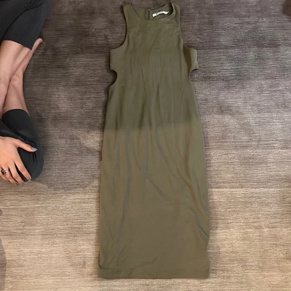 green emerald velvet dress Alexander Wang Poison Ivy Ruched Cami Slip Dress  Blogger Armoire